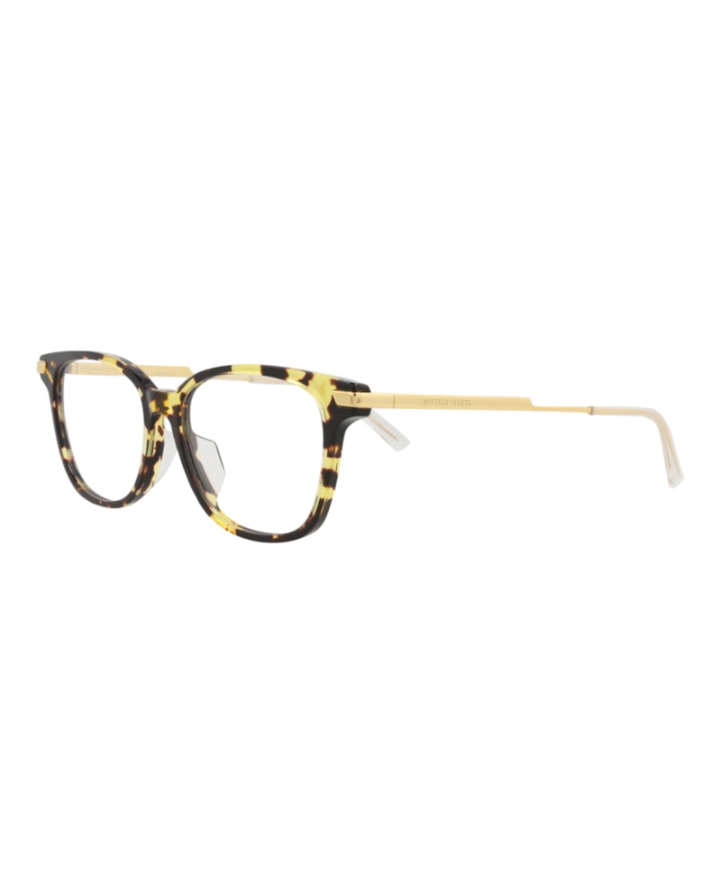 Bottega Veneta Square-Frame Acetate Optical Frames Havana Gold Transparent (BV1074OA-30009055-002)