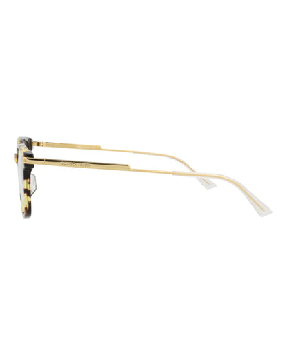 Bottega Veneta Square-Frame Acetate Optical Frames Havana Gold Transparent (BV1074OA-30009055-002)