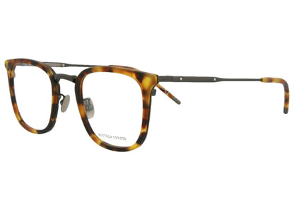 Bottega Veneta Square-Frame Acetate Optical Frames Havana/Ruthenium/Transparent (BV0111O-30001153-002)