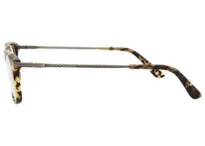 Bottega Veneta Square-Frame Acetate Optical Frames Havana/Silver/Transparent (BV0187O-30002486-004-20109)