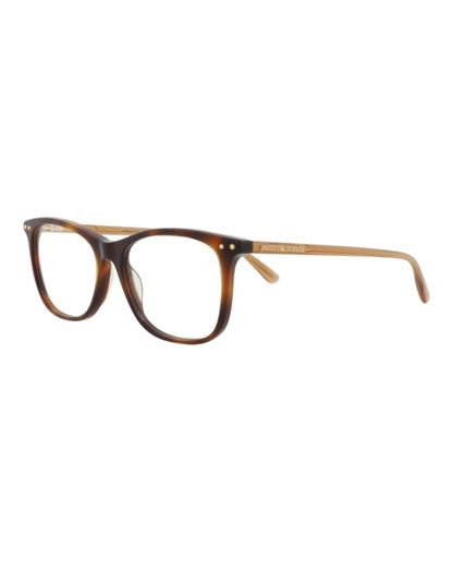 Bottega Veneta Square-Frame Acetate Optical Frames Havana Yellow Transparent (BV0230O-30006416-002)