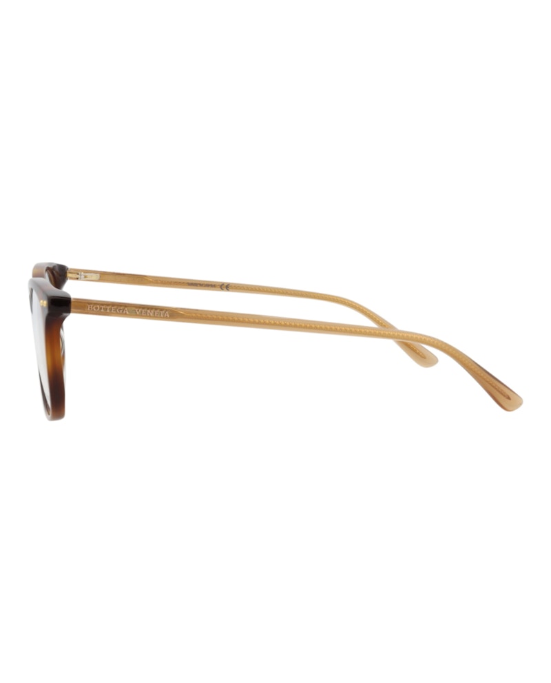 Bottega Veneta Square-Frame Acetate Optical Frames Havana Yellow Transparent (BV0230O-30006416-002)