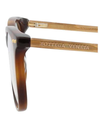 Bottega Veneta Square-Frame Acetate Optical Frames Havana Yellow Transparent (BV0230O-30006416-002)