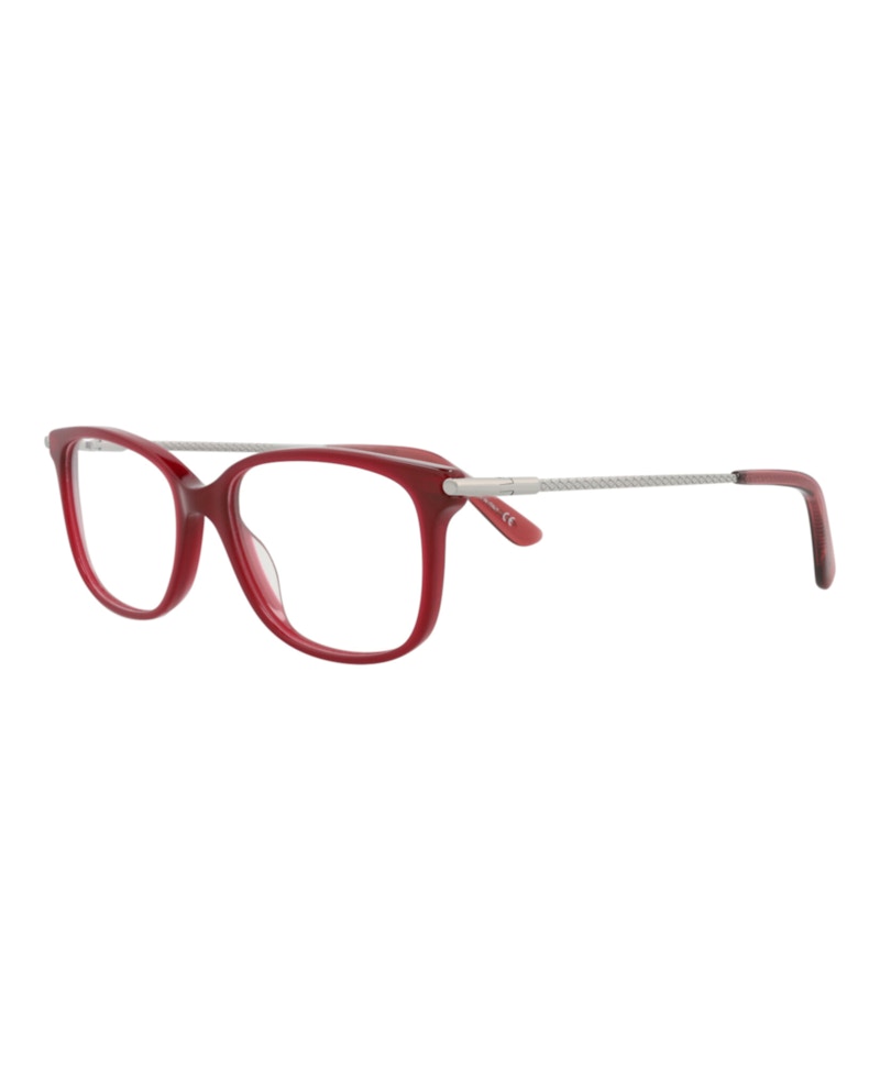 Bottega Veneta Square-Frame Acetate Optical Frames Red Ruthenium Transparent (BV0255O-30008296-004)