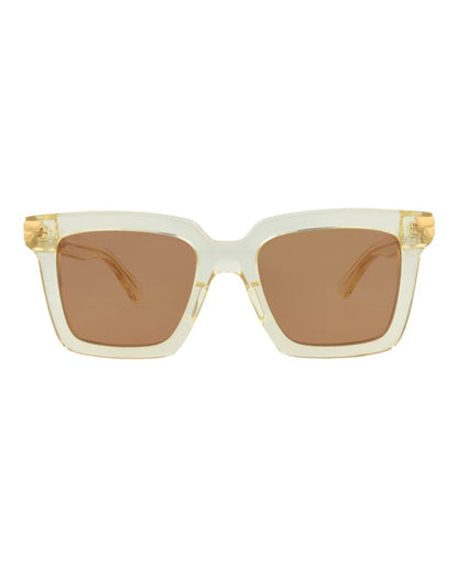 Bottega Veneta Square-Frame Acetate Sunglasses Beige Beige Brown (BV1005S-30008310-005)