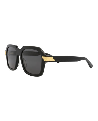 Bottega Veneta Square-Frame Acetate Sunglasses Black Black Grey (BV1123S-30011467-001)