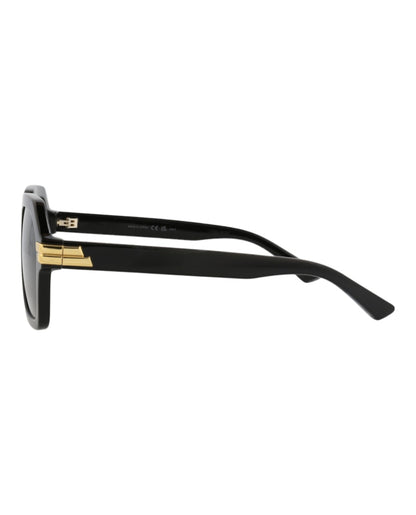 Bottega Veneta Square-Frame Acetate Sunglasses Black Black Grey (BV1123S-30011467-001)