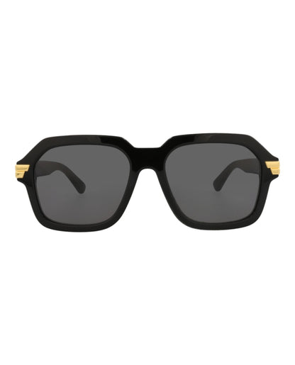 Bottega Veneta Square-Frame Acetate Sunglasses Black Black Grey (BV1123S-30011467-001)