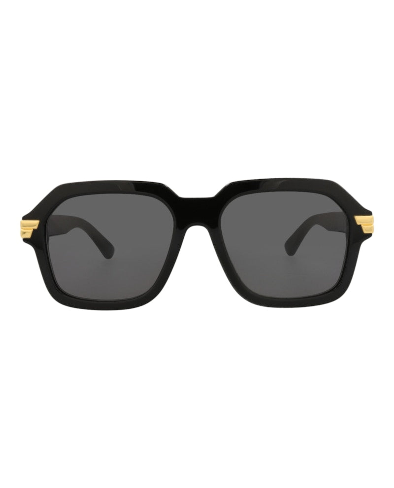 Bottega Veneta Square-Frame Acetate Sunglasses Black Black Grey (BV1123S-30011467-001)