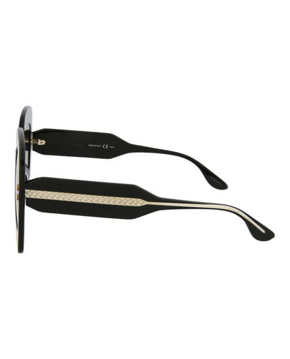 Bottega Veneta Square-Frame Acetate Sunglasses Black/Crystal/Grey (BV0237S-30006511-001)