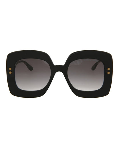 Bottega Veneta Square-Frame Acetate Sunglasses Black/Crystal/Grey (BV0237S-30006511-001)