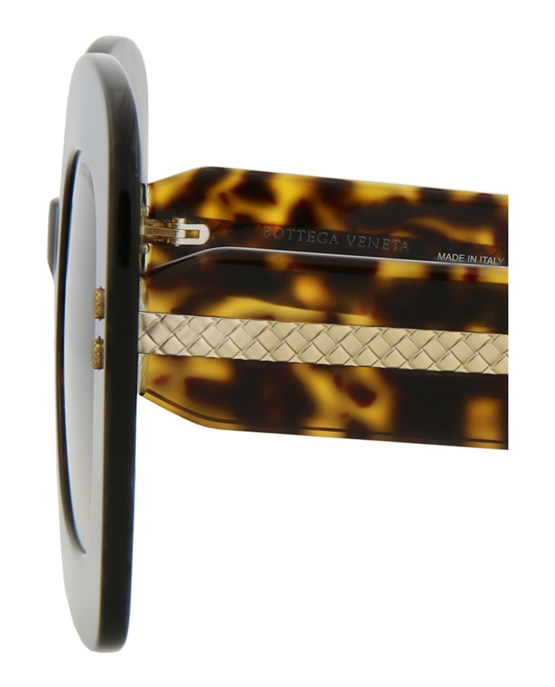 Bottega Veneta Square-Frame Acetate Sunglasses Havana/Crystal/Brown (BV0237S-30006511-002)