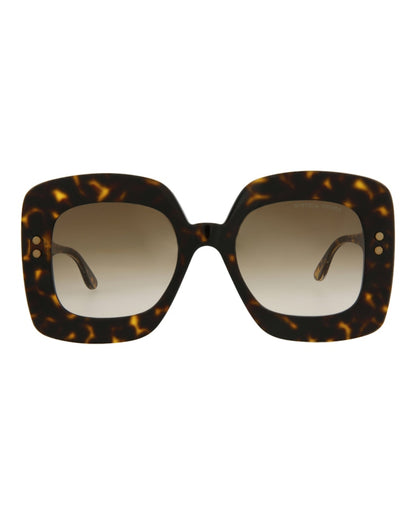 Bottega Veneta Square-Frame Acetate Sunglasses Havana/Crystal/Brown (BV0237S-30006511-002)