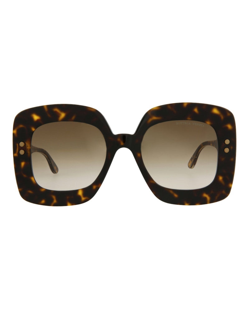 Bottega Veneta Square-Frame Acetate Sunglasses Havana/Crystal/Brown (BV0237S-30006511-002)
