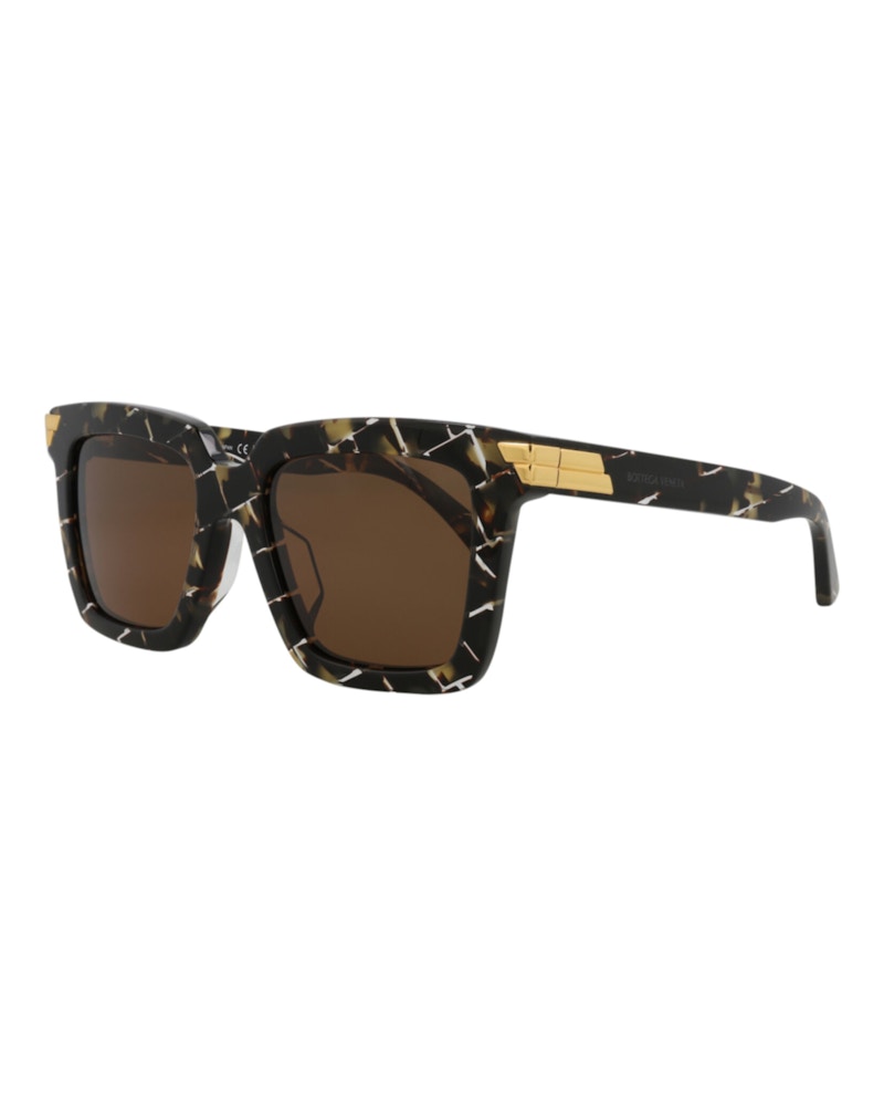 Bottega Veneta Square-Frame Acetate Sunglasses Havana Havana Brown (BV1005SA-30008864-002)