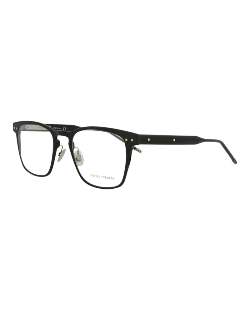 Bottega Veneta Square-Frame Alluminium Optical Frames Black Black Transparent (BV0181O-30002477-001)