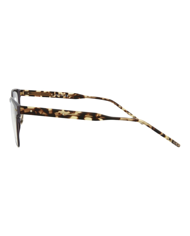 Bottega Veneta Square-Frame Alluminium Optical Frames Blue Avana Transparent (BV0181O-30002477-003)