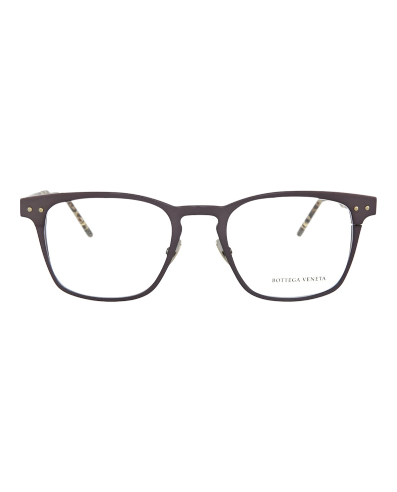 Bottega Veneta Square-Frame Alluminium Optical Frames Blue Avana Transparent (BV0181O-30002477-003)
