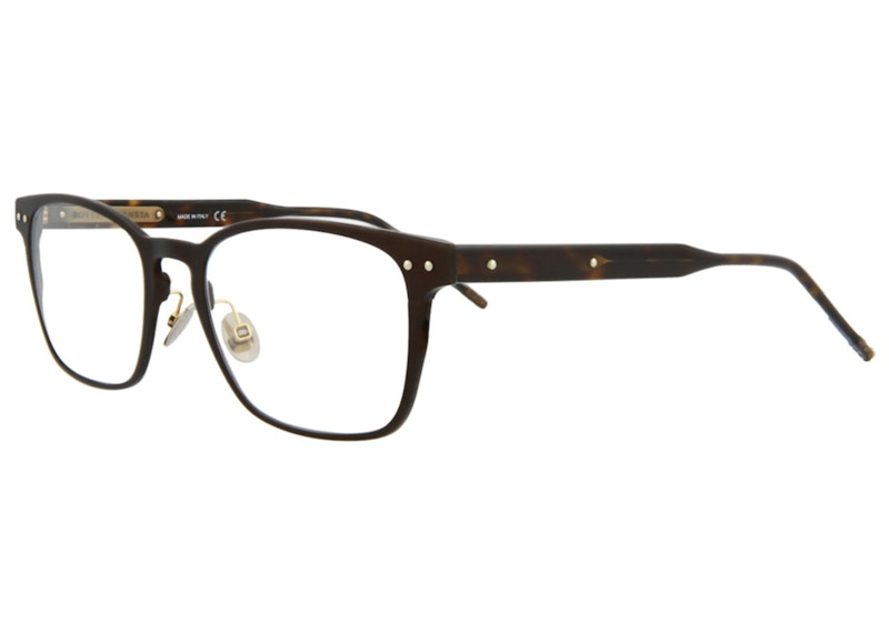 Bottega Veneta Square-Frame Alluminium Optical Frames Brown/Havana/Transparent (BV0213O-30002998-005-20344)