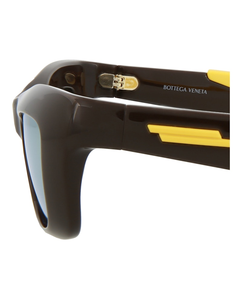 Bottega Veneta Square-Frame Injection Sunglasses Brown Brown Gold (BV1182S-30013671-002)