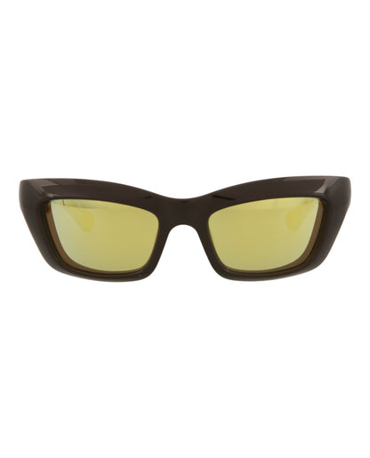 Bottega Veneta Square-Frame Injection Sunglasses Brown Brown Gold (BV1182S-30013671-002)