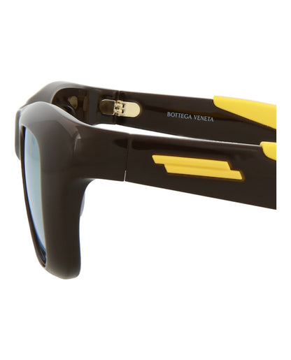 Bottega Veneta Square-Frame Injection Sunglasses Brown Brown Gold (BV1183S-30013672-002)