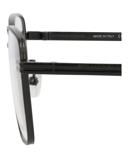 Bottega Veneta Square-Frame Metal Optical Frames Black Black Transparent (BV1015O-30008307-001)