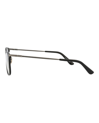 Bottega Veneta Square-Frame Metal Optical Frames Black Silver Transparent (BV0233O-30007213-001)
