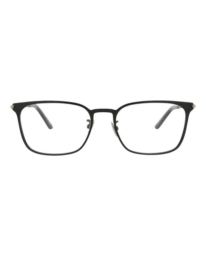 Bottega Veneta Square-Frame Metal Optical Frames Black Silver Transparent (BV0233O-30007213-001)