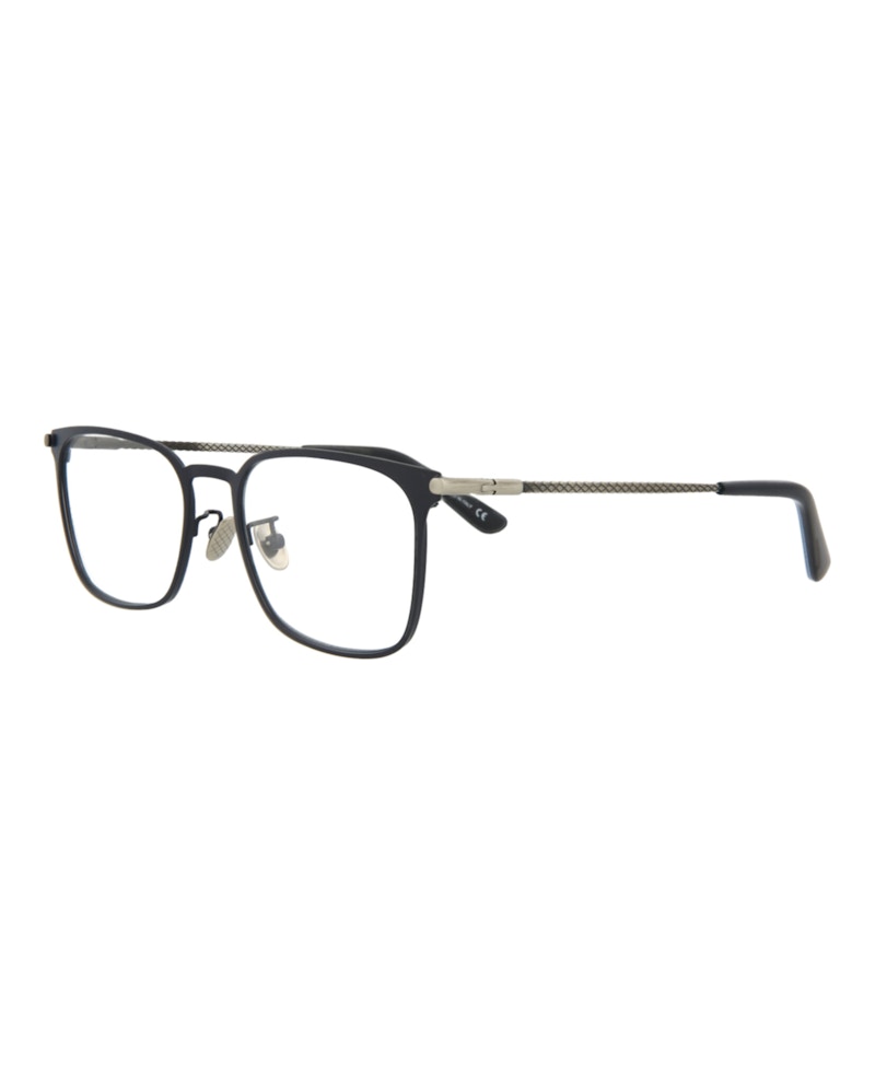 Bottega Veneta Square-Frame Metal Optical Frames Blue Silver Transparent (BV0233O-30007213-003)