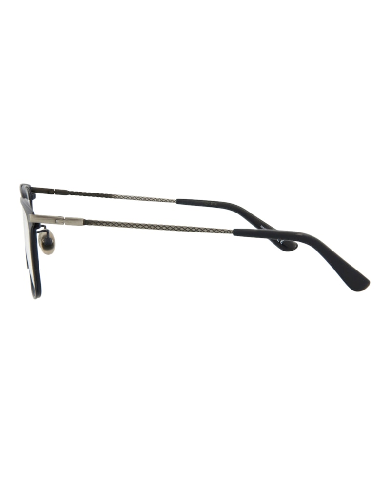Bottega Veneta Square-Frame Metal Optical Frames Blue Silver Transparent (BV0233O-30007213-003)
