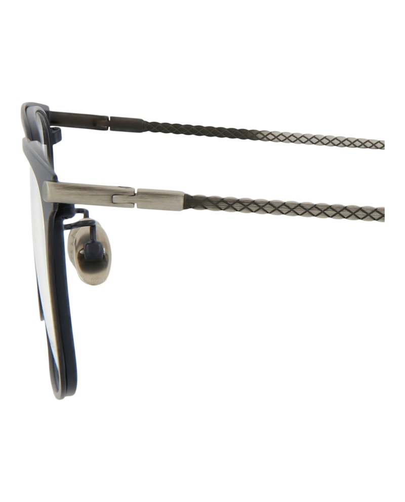 Bottega Veneta Square-Frame Metal Optical Frames Blue Silver Transparent (BV0233O-30007213-003)