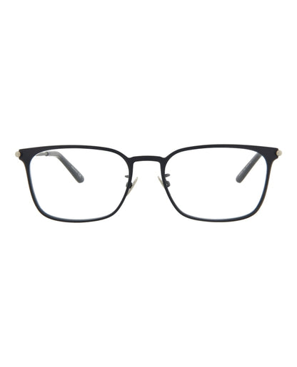 Bottega Veneta Square-Frame Metal Optical Frames Blue Silver Transparent (BV0233O-30007213-003)