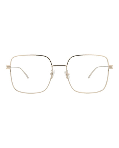 Bottega Veneta Square-Frame Metal Optical Frames Gold Gold Transparent (BV1049O-30008555-002)