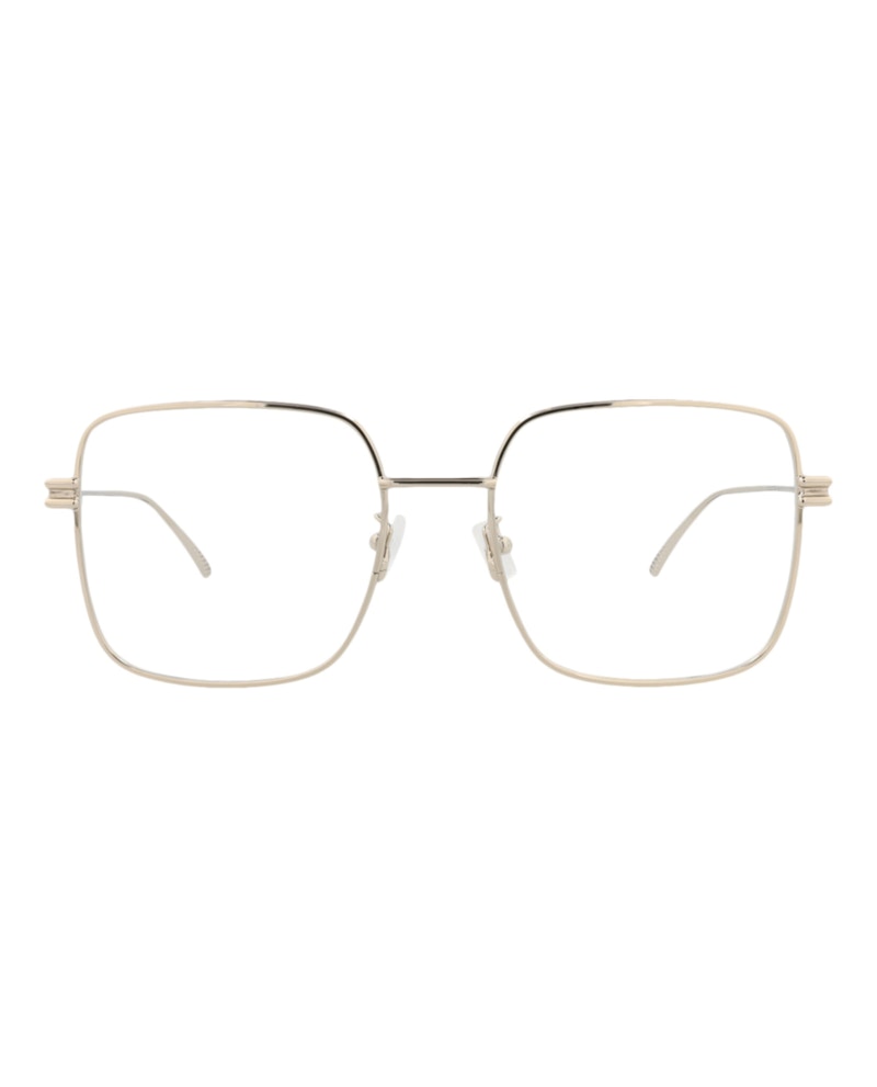 Bottega Veneta Square-Frame Metal Optical Frames Gold Gold Transparent (BV1049O-30008555-002)