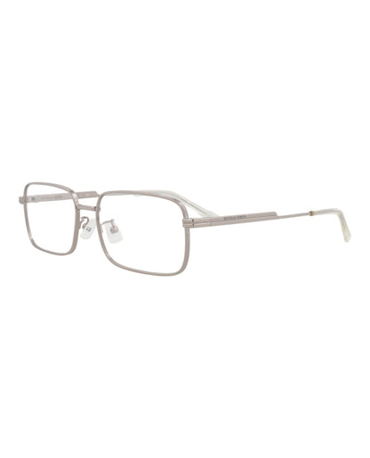 Bottega Veneta Square-Frame Metal Optical Frames Ruthenium Ruthenium Transparent (BV1043O-30008506-003)