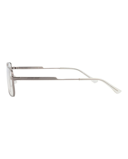 Bottega Veneta Square-Frame Metal Optical Frames Ruthenium Ruthenium Transparent (BV1043O-30008506-003)