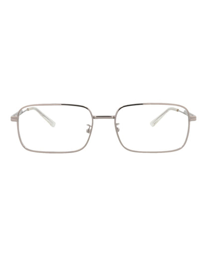 Bottega Veneta Square-Frame Metal Optical Frames Ruthenium Ruthenium Transparent (BV1043O-30008506-003)