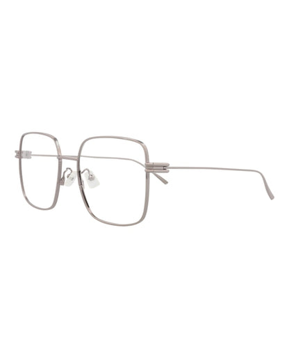 Bottega Veneta Square-Frame Metal Optical Frames Ruthenium Ruthenium Transparent (BV1049O-30008555-003)