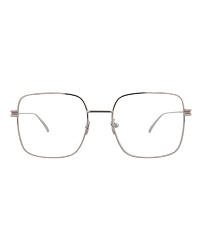 Bottega Veneta Square-Frame Metal Optical Frames Ruthenium Ruthenium Transparent (BV1049O-30008555-003)