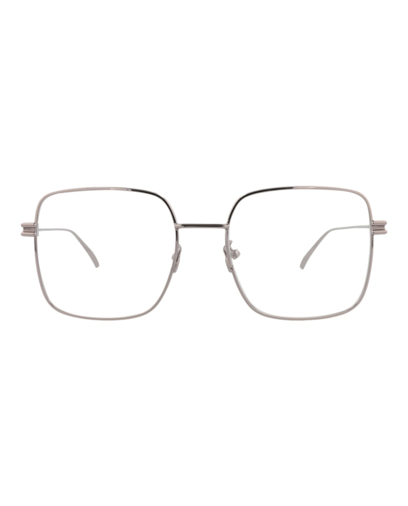 Bottega Veneta Square-Frame Metal Optical Frames Ruthenium Ruthenium Transparent (BV1049O-30008555-003)