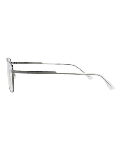 Bottega Veneta Square-Frame Metal Optical Frames Ruthenium Ruthenium Transparent (BV1072O-30009024-001)