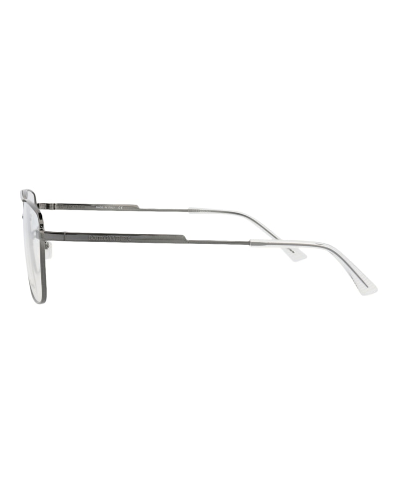 Bottega Veneta Square-Frame Metal Optical Frames Ruthenium Ruthenium Transparent (BV1072O-30009024-001)