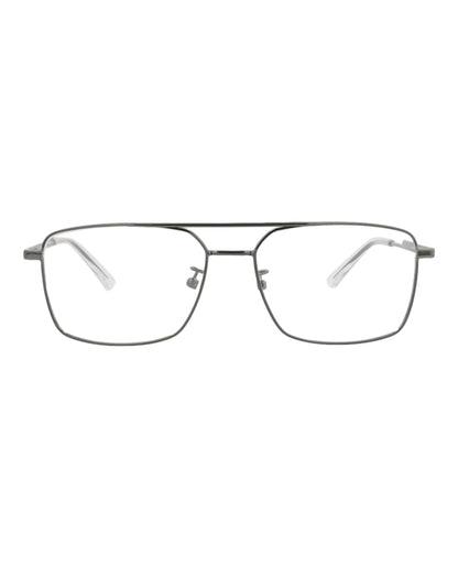 Bottega Veneta Square-Frame Metal Optical Frames Ruthenium Ruthenium Transparent (BV1072O-30009024-001)