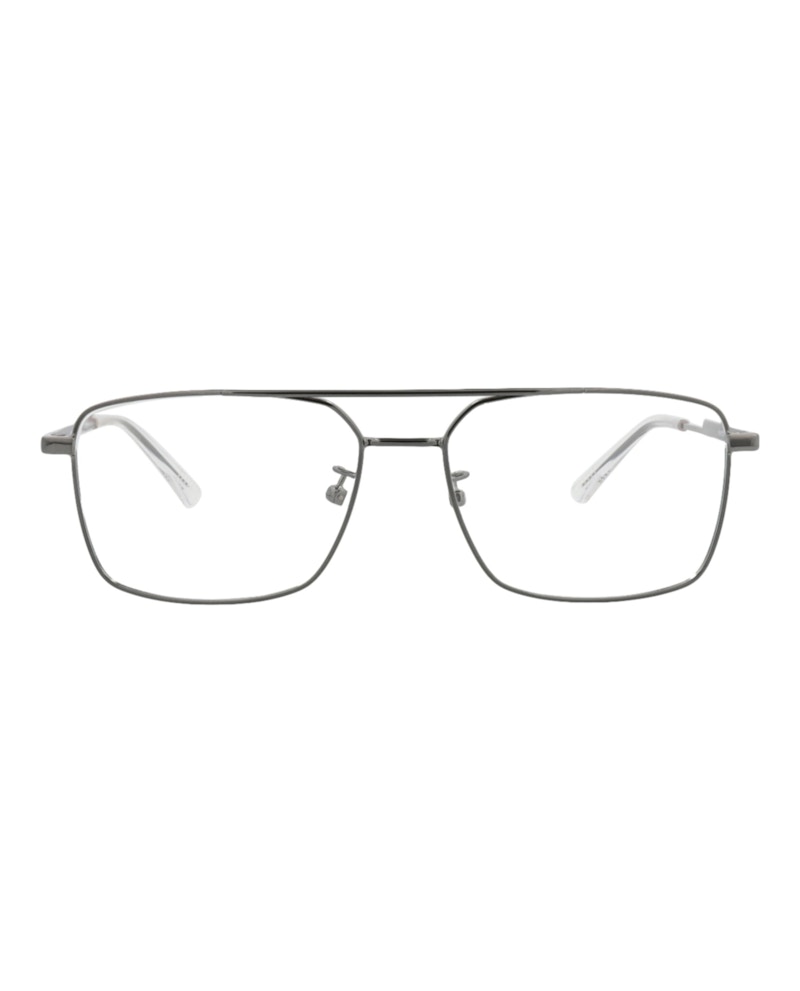 Bottega Veneta Square-Frame Metal Optical Frames Ruthenium Ruthenium Transparent (BV1072O-30009024-001)
