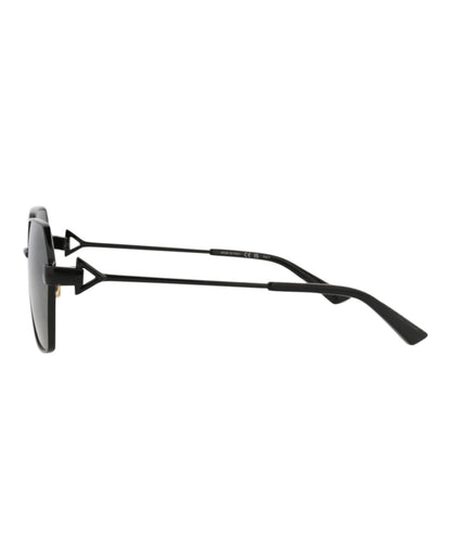 Bottega Veneta Square-Frame Metal Sunglasses Black Black Grey (BV1224S-30014275-001)
