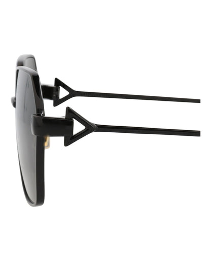 Bottega Veneta Square-Frame Metal Sunglasses Black Black Grey (BV1224S-30014275-001)