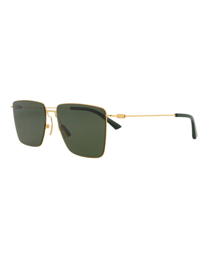Bottega Veneta Square-Frame Metal Sunglasses Gold Gold Green (BV1267S-30014575-004)