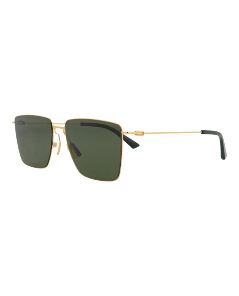 Bottega Veneta Square-Frame Metal Sunglasses Gold Gold Green (BV1267S-30014575-004)