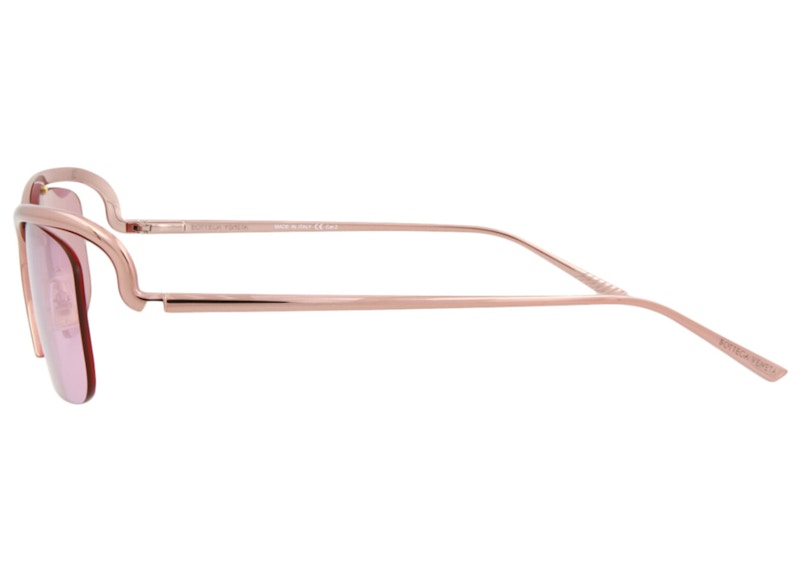Bottega Veneta Square-Frame Metal Sunglasses Pink (BV1129S-30011530-005-60133)